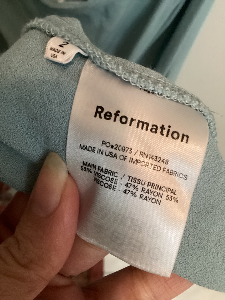 Reformation Kiwi Sky Blue Cutout Midi Dress With Side Slit Size 2 — image 5 of 5